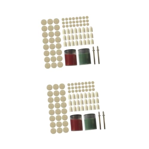 Cabilock 2sets 76pcs Polishing Wheel Buffing Pad Set with Mandrel and Grinding Pastes for Fine Detail Work Jade Versatile Polisher Equipment for Drill Bits 76pcs*2
