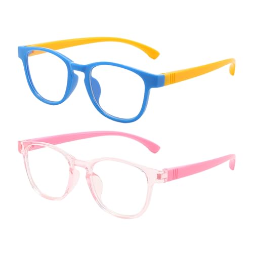 2 Piezas De Gafas De Silicona Para Niños, Suministros Para Niños, Gafas De Luz Anti-Luces, Accesorios De Lectura.