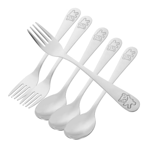 HAPINARY 3 Juegos Juego De Cubiertos Para Lámina Tenedores Tenedor Para Pequeños Utensilios De Cocina Para Pequeños Vajilla Para Acero Inoxidable 410 Silver