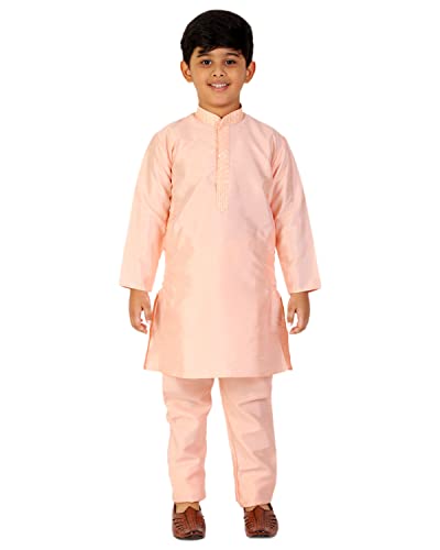 Image of Pro-Ethic Style Developer Boy's Silk Kurta Pajama For Baby Kids Ethnic Wear (S-165)