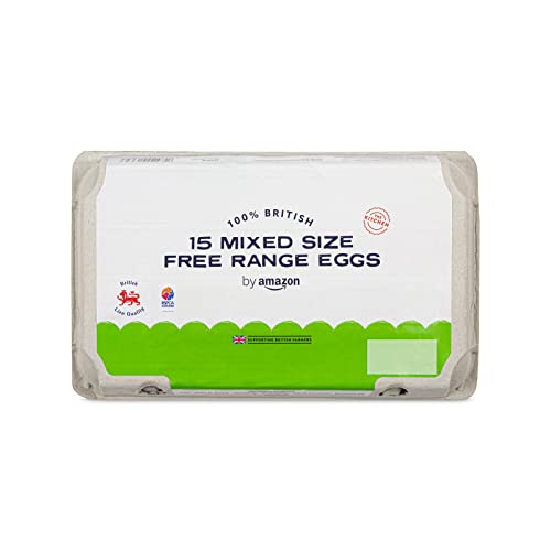 by Amazon Mixed Size Free Range Eggs 15 Pack