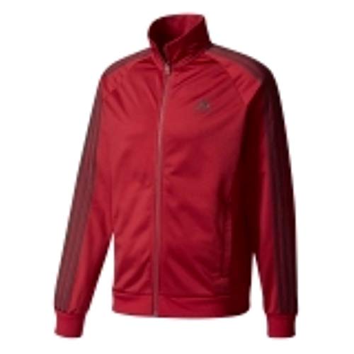 adidas Men's Essentials 3-Stripe Tricot Track Jacket, Collegiate Burgundy/Black, XXX-Large