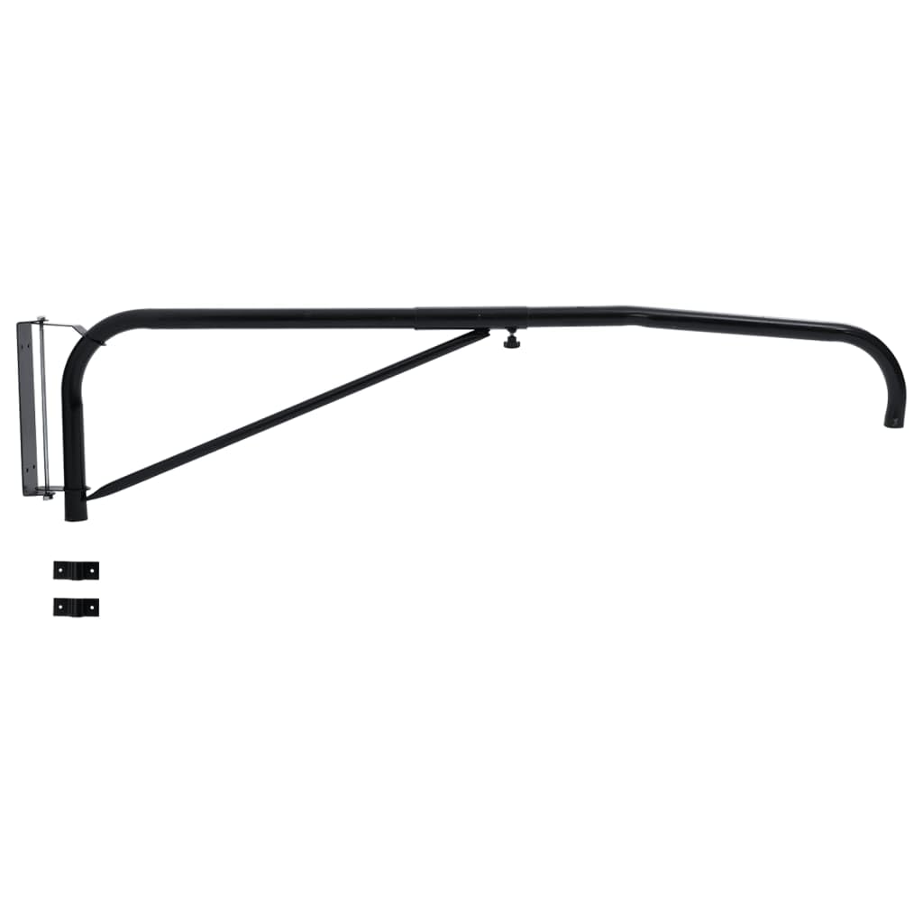 Soporte de manguera de montaje en pared, acero negro, giratorio