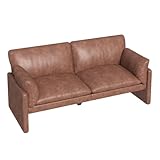 ledersofa braun Multifunktionales Kissen und Armlehne: Das Liebessitz-Sofa wird mit zwei vielseitigen Kissen geliefert, die als Armlehnen oder Rückenstütze verwendet werden können, was seine Funktionalität und Komfort erhöht.