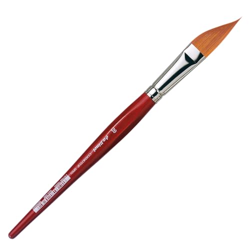 Image of da Vinci Watercolor Series 5587 CosmoTop Spin Paint Brush, Slant Liner Synthetic with Red Handle, Size 20
