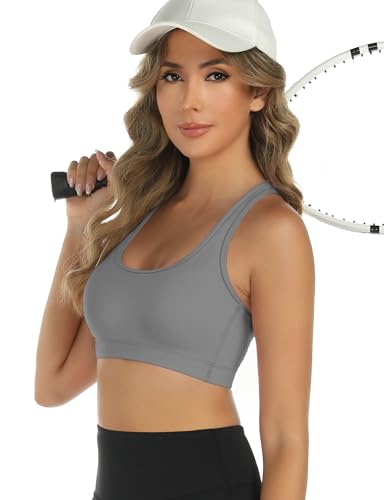 Image of Buauty 2 Packs Sports Bras for Women, Medium Support Sport Bras Push Up Yoga Racerback Bra, Gym Fitness Athletic Bra