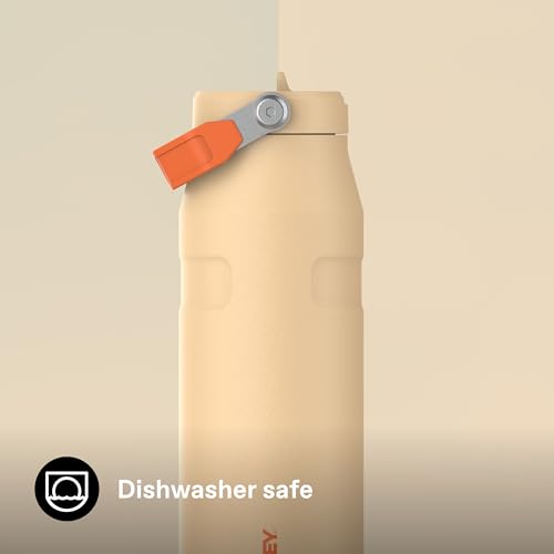 Image of Stanley 1913 Flip Straw Sports Water Bottle with Straw 1.06L - 15 Hours Cold - 4 Days Iced - Stainless Steel - BPA Free - Leak Resistant - Fits in Cup Holder - Dishwasher Safe - Orange Sherbet | 15 Hours Cold - 4 Days Iced - BPA-Free - Leak Resistant - Dishwasher Safe - Fits Cup Holder