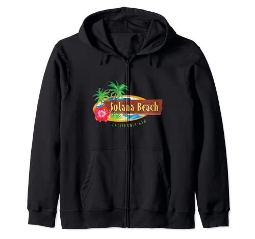 Solana Beach California - Diseño vintage de mediados de siglo Sudadera con Capucha