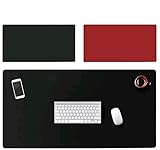 デスクマット PUレザー ノンスリップ 事務用品 両面デスクパッド デスクマット 大机のための パッド 防水 長方形両面黒+赤 1200x500mm 2mm デスクマット PUレザー ノンスリップ 事務用品 両面デスクパッド デスクマット 大机のための パッド 防水 長方形両面黒+赤 1200x500mm 2mm