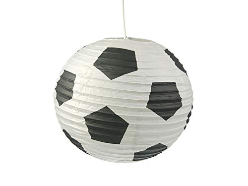 Lampe en papier pour chambre d'enfant - Abat-jour avec motif ballon de football - Suspension avec suspension