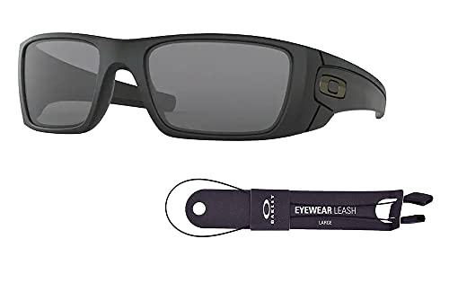 Oakley OO9096 Fuel Cell 909630 60MM SI Matte Black / Grey Rectangle Sunglasses for Men + BUNDLE with Oakley Accessory Leash Kit