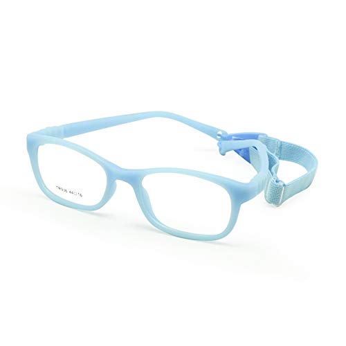 EnzoDate - Gafas flexibles para niños, talla 44/16, TR90, sin tornillos, irrompibles, ligeras, para niños y niñas, azul, 44-16-115 mm, 2-3 años