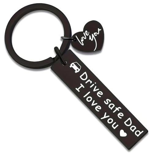 JSLOVFLO Drive Safe for Fathers Day for Dad from Daughter Son Dad Birthday Gift Keychain for Him Father Papa Dad from Daughter Son for Husband from Wife