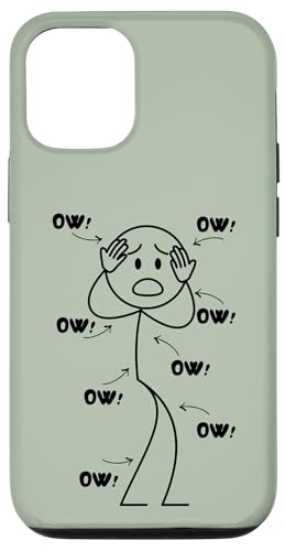Ow Ow Stick Character Figure Humor Chronic Pain Awareness �X�}�z�P�[�X iPhone 12/12 Pro �p