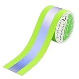 High Visibility Reflective Tape Strip 1.96in0.79in Fabric Florescent Reflective Safety Tape Sew-on Warning Safety 16.4ft Length No Wrinkle Packaged in Roll