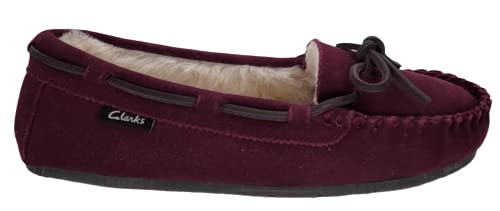 Clarks Women's Suede Moc Indoor and Outdoor Slipper (11 M US, Burgundy)2