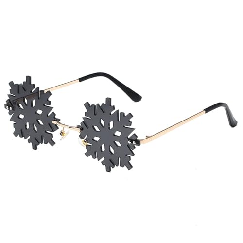 Christmas Party Colorful Rimless Sunglasses Fashion Adult Anti-uv Outdoor Party Camping Travel Snowflake For Women Bulk Clear