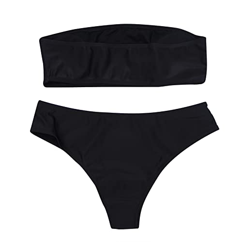 JUMISEE Women Skull Letter Pattern Goth Bikini Set 2 Piece High Waist Bandeau Swimsuit2