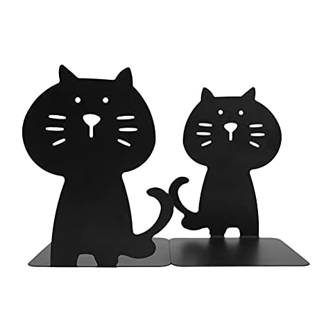 Cute Metal Cat Bookends for Organising Cover