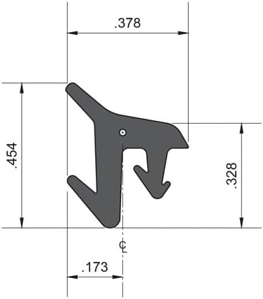 FHC 1234TG100 1/2" to 3/4" Glazing Gasket for Tapered Sidelite Rails & Headers - 100' Roll
