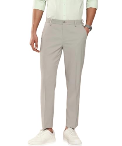Image of MALENO Slim Fit Ankle Length Cotton Lycra Blend Formal Trouser for Men | Stretchable Ankle Length Formal Pant for Men