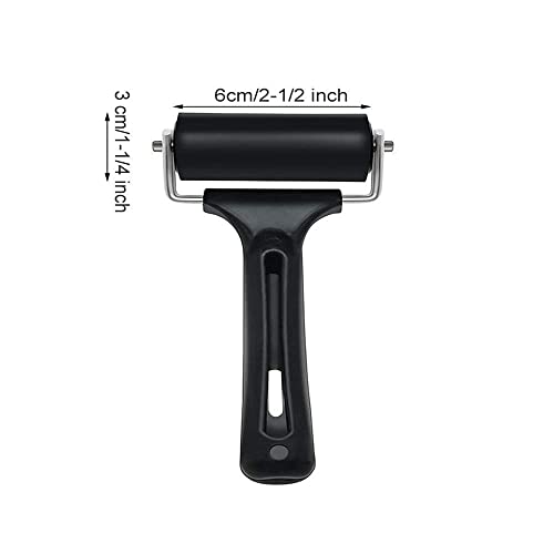 Image of deziine�.Fx 1PCS Rubber Roller Brayer Rollers, 2 inch Glue Roller Black Handle for Ink Paint Block Stamping, Printmaking Wallpaper Arts Crafts(Color wil be send as per availlibility)