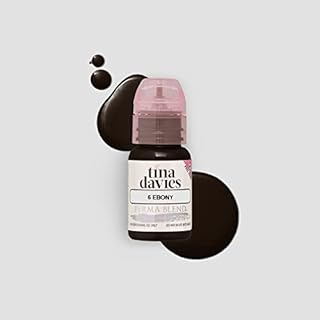 Tina Davies Professional X Perma Blend Brow Pigment - Permanent Eyebrow Makeup - Colours Heal True to Tone - High Retention - Ebony, 1/2oz