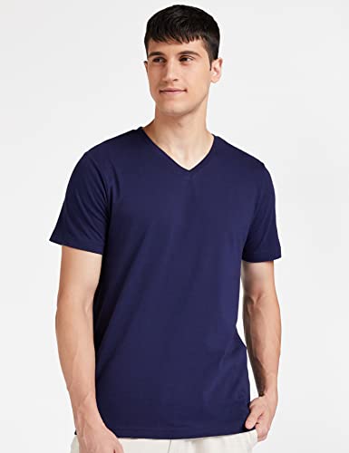 Image of Amazon Brand - Symbol Men's Solid Cotton T Shirt | Plain | V Neck | Half Sleeve-Regular Fit | Combo Pack of 3 (Available in Plus Sizes)