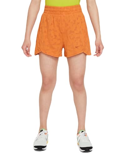 Nike Girl's DriFit Knit High-Rise Shorts, Orange, L Regular US