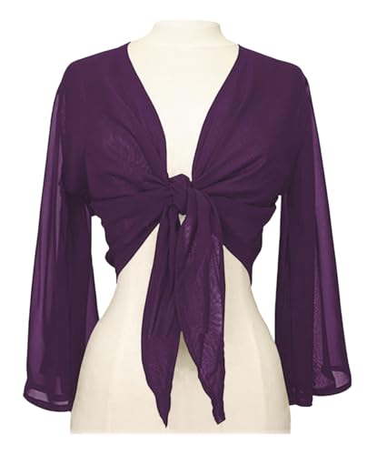 Image of Indian Trendy Women's Flair Wrap Tie Top Chiffon Choli Blouse Belly Dance Gypsy Bolero Shrugs Cardigan
