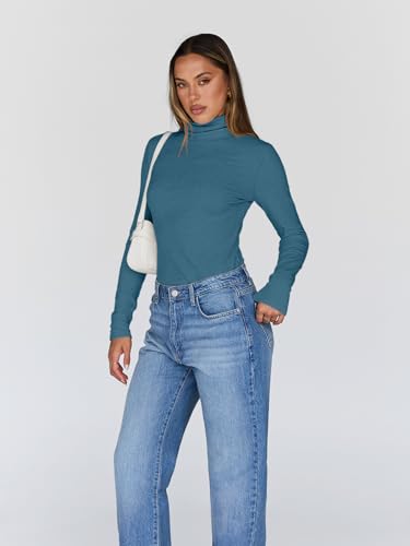 Image of Trendy Queen Women's Turtleneck Long Sleeve Shirts Basic Underwear Tops Winter Clothes 2026