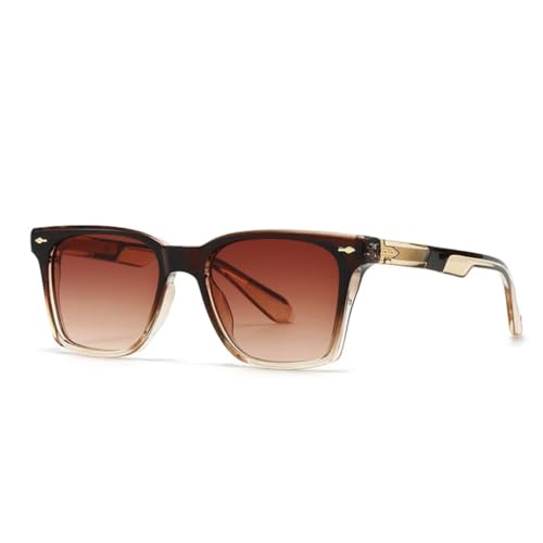 Lunettes de soleil vintage tendance punk UV400 pour homme et femme à rivets