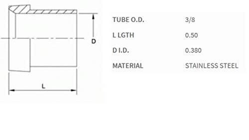Image of Brennan 0319-06-SS, Stainless Steel JIC Tube Fitting, Sleeve, 3 /8 inch Tube OD
