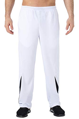 TBMPOY Men's Sweatpants with Elastic Waist Zipper Pockets Lightweight Sport Athletic Pants?White,us XXL