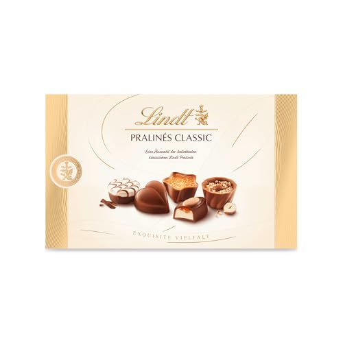 Lindt Schokolade | Pralinés Classic Schachtel | 125g | 12 Pralinen in 7 köstlichen Sorten, teilweise mit Alkohol | Pralinen-Schokoladen-Geschenk