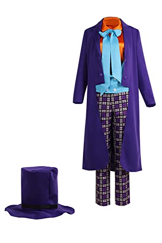 Vasojot Jack Nicholson Joker Costume Men Full Set Jack Nicholson Cosplay Costume Halloween Party Cosplay Outfits,X-Large