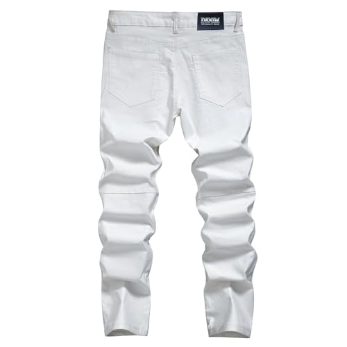 Men's Slim Jeans for Men Pants White Locomotive Classic Regular Straight Casual2