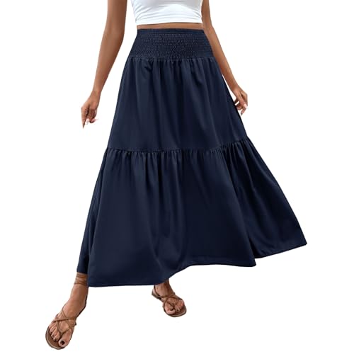 Falda de mujer de cintura alta con cordón, falda de verano, falda maxi, bohemia, falda de playa, falda larga de verano, falda larga para el tiempo libre, falda larga, falda larga, falda larga, ligera