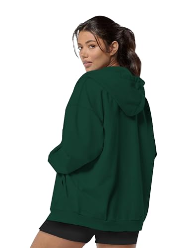 Image of DROBE Relaxed Fit Plain Cotton Blend Full Sleeves Hodded Zipper Jacket for Women