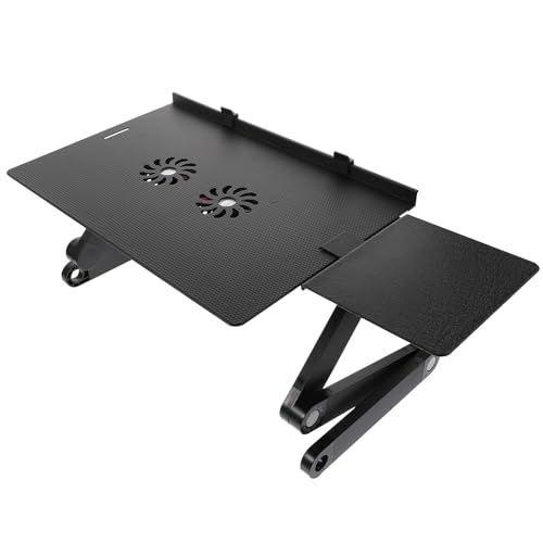 Soporte para portátil ajustable con ventilador y mouse pad