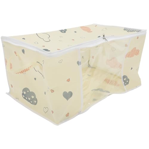 MUELODSIC 毛布やキルト用の収納袋 動く ストレージ 保存袋 ジッパー 大きい キルト収納容器 キルト収納袋 衣類の収納 ホームキルトバッグ 掛け布団バッグ 不織布 Beige