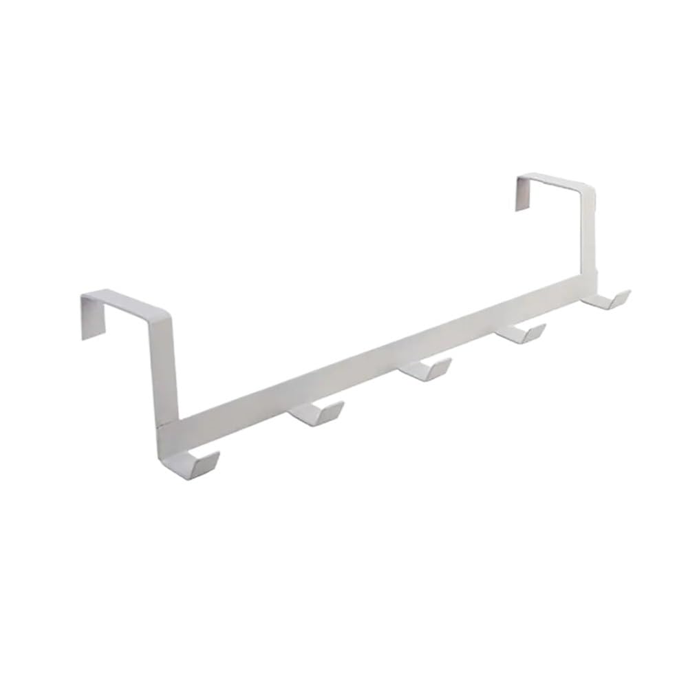Sunrrafck White 4Pcs 5Hooks Over The Door Home Bathroom Organizer Rack Clothes Coat Hat Towel Hanger Kitchen Accessories(White)