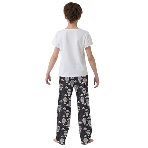 ZZXXB Air Balloon Boys Long Pants Soft Trousers Elastic Waist Kids Lounge Bottoms with Pockets S-XL3