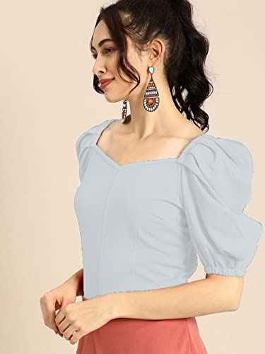 Image of Women's & Girl's Solid Short Sleeve Crop Top (LY-TopD6 Variation)