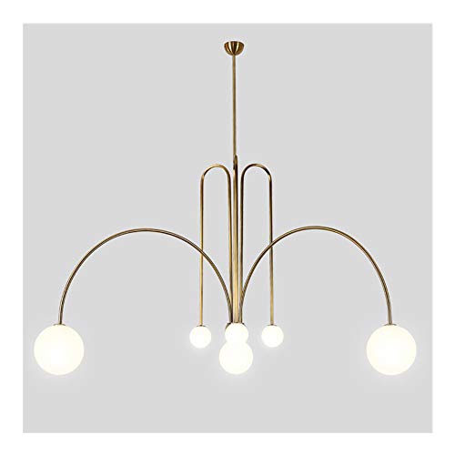 Chandelier géométrique design danois doré pour grand salon moderne