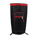 Vaguelly Waterproof African Drum Bag for 12 Inch Djembe Padded Oxford Cloth Backpack with Adjustable Shoulder Straps and Zippered Pockets for Accessories