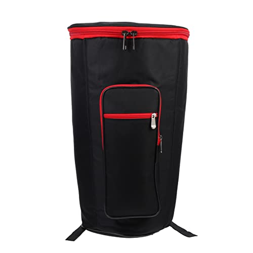 Vaguelly Waterproof African Drum Bag for 12 Inch Djembe Padded Oxford Cloth Backpack with Adjustable Shoulder Straps and Zippered Pockets for Accessories