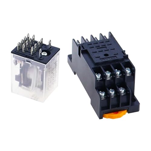Relais de puissance 24V DC MY4NJ avec base 14 broches sur rail DIN