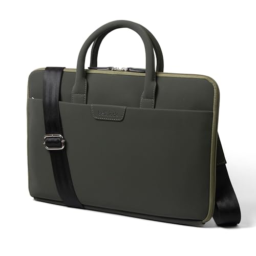 Image of Bellblock Sleek Messenger Laptop Bags For Men /Women Office Use | Travel Friendly With Luggage Strap | Office Bag For Man /Woman | Cotton Canvas | Olive Green (Upto 14 Inch)