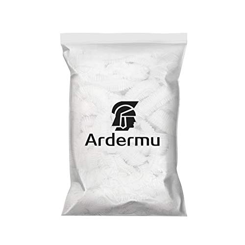 Ardermu Gorros de Ducha Desechables - Gorro de Ducha Para Amenidades Del Hotel - Gorro de Baño Elástico Transparente de Plástico Para el Hogar, Spa - Unisex (100PCS+5 Bandas de Goma Para el Cabello)
